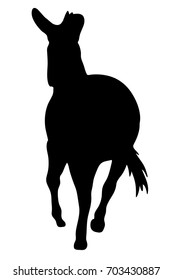 View on the silhouette of a moving zebra - digitally hand drawn vector illustraion