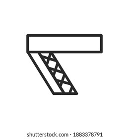 View open attic doors color line icon. Isolated vector element.