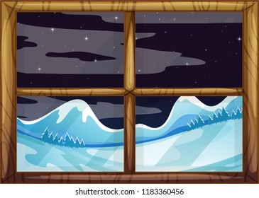 A view outside of window illustration