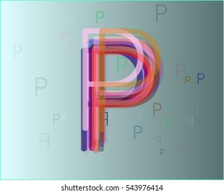 view and P, stylish look of alphabet