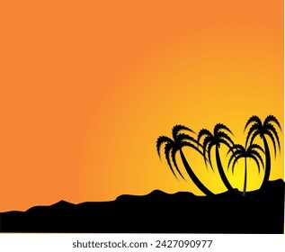 View of palm tree reflecting water during sunset