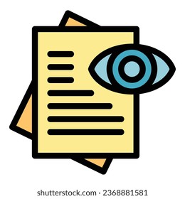 View paper icon outline vector. Credit finance. Form stamp color flat