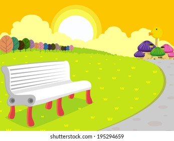 View park chair landscape vector 