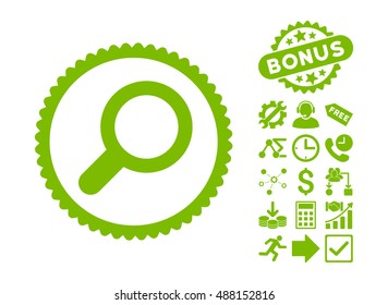 View pictograph with bonus design elements. Vector illustration style is flat iconic symbols, eco green color, white background.