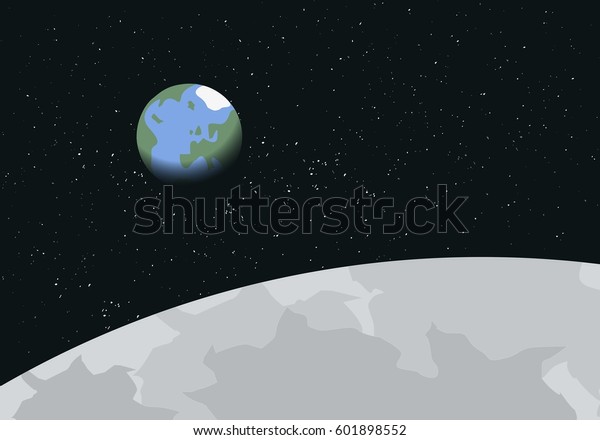 View of\
planet Earth from the surface of the\
Moon