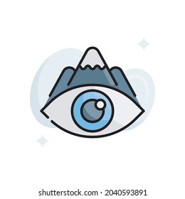 View Point vector filled outline icon style illustration. Eps 10 file
