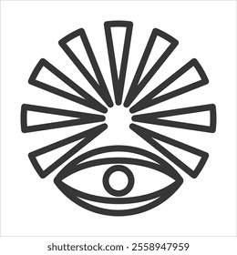 View Points Outline Icon Vector Illustration