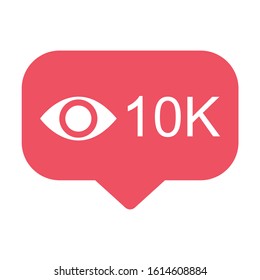 View popular icon notification symbol. Button for social media
