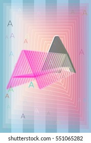 view in pretty Alphabet A text vector background, thin power above case