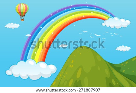 Wunderschön leuchtender Regenbogen über dem Meer