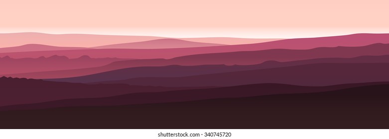 View of  red mountains. Mountain landscape.