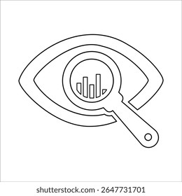 Ícone Exibir Relatório, gráficos de Vetor de Linha