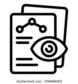 Ver icono de informe. Icono de vector de informe de vista de esquema para diseño web aislado en fondo blanco