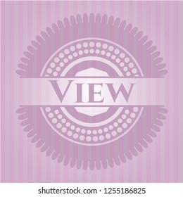 View retro style pink emblem