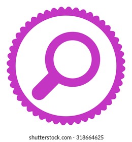 View round stamp icon. This flat vector symbol is drawn with violet color on a white background.