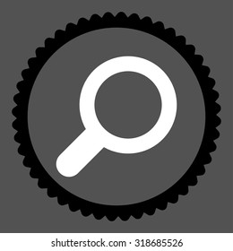 View round stamp icon. This flat vector symbol is drawn with black and white colors on a gray background.