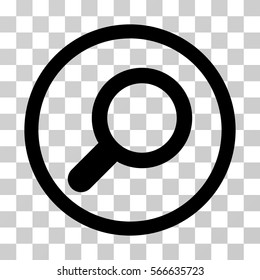 View rounded icon. Vector illustration style is flat iconic symbol inside a circle, black color, transparent background. Designed for web and software interfaces.