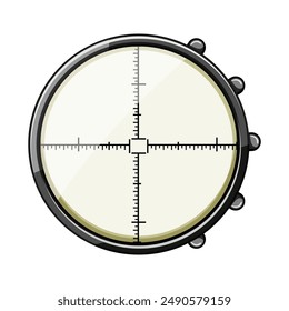 view scope sniper cartoon. shot weapon, cross rifle, military hair view scope sniper sign. isolated symbol vector illustration