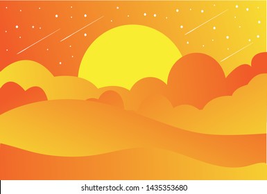 The view of the sea with the clouds is very beautiful.