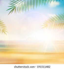 View of the sea in grunge and retro style. EPS10