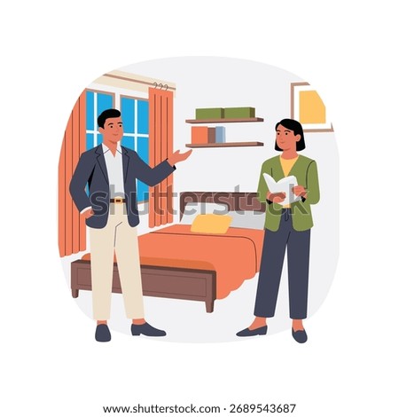 View of secondary or guest bedroom interior illustration