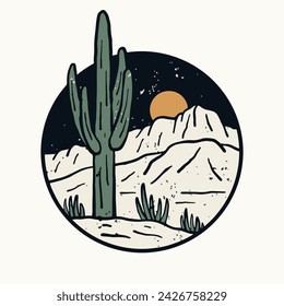 The view of Sedona wild desert vintage design with grunge illustration