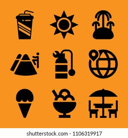 view, set, communication, shiny, scoop and metal icon vector set. Flat vector design with filled icons. Designed for web and software interfaces