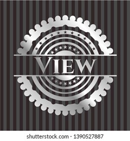 View silvery emblem or badge. Vector Illustration. Mosaic.