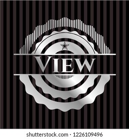 View silvery shiny emblem