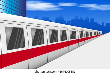 view of sky electric train in the city