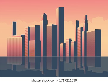 view of the skyscrapers in the afternoon