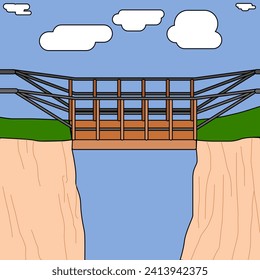 view of a small bridge over a steep cliff