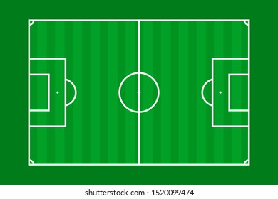 View of the soccer field from above. Vector illustration