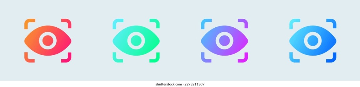 View solid icon in gradient colors. Eye signs vector illustration.