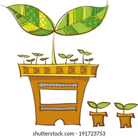 Las vistas al brote en las plantas 