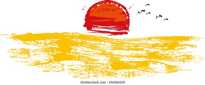 A vista do sol no mar 