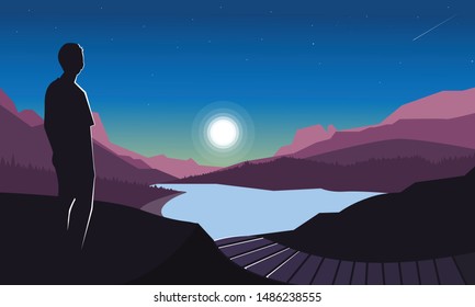 the view of the sun rising in nature background,sunrise,sunset,vector,see the view in the highlands,dekstop wallper,wallpaper,vectorstock background