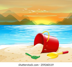 View of sunset at the ocean