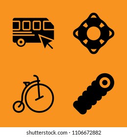 view, swimmer, landscape and sleeping bag icons set. Vector illustration for web and design