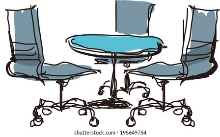 The view of table with chair 
