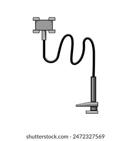 view table phone holder cartoon. side computer, stand cell, perspective workspace view table phone holder sign. isolated symbol vector illustration