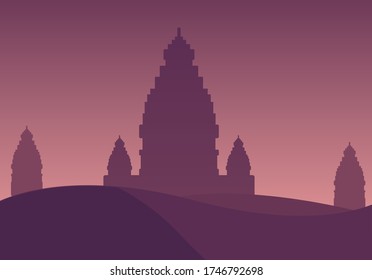 Las vistas al Templo en el horizonte del desierto