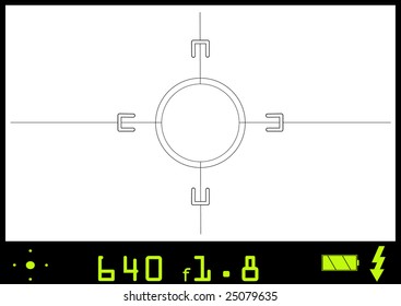 A view through a camera view finder.  Any picture can be inserted into this vector file to give the appearance of actually taking the snap shot.