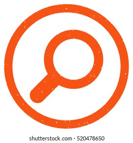 View Tool rubber seal stamp watermark. Icon vector symbol with grunge design and corrosion texture. Scratched orange ink emblem on a white background.