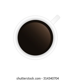 View from the top of a cup of coffee