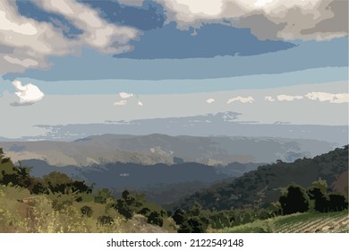 view from the top of the mountain with beautiful sky