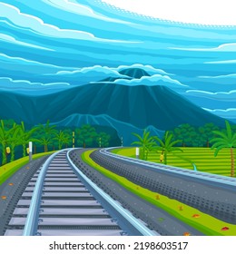 view of train tracks and mountains during the day

