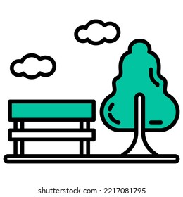 view of the tree in the park and the chairs under it