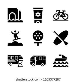 view, turquoise, surf and activity icons in Travel vector set. Graphics for web and design