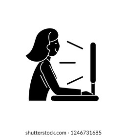 View tv series black icon, vector sign on isolated background. View tv series concept symbol, illustration 